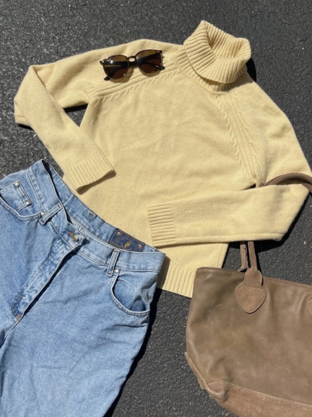 Cashmere Yellow Sweater Women - Sutton Studio Size M